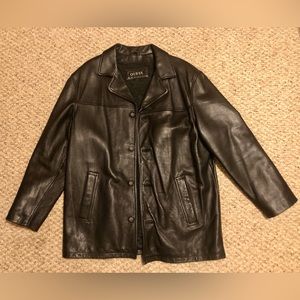 Men’s Guess leather coat. Large.